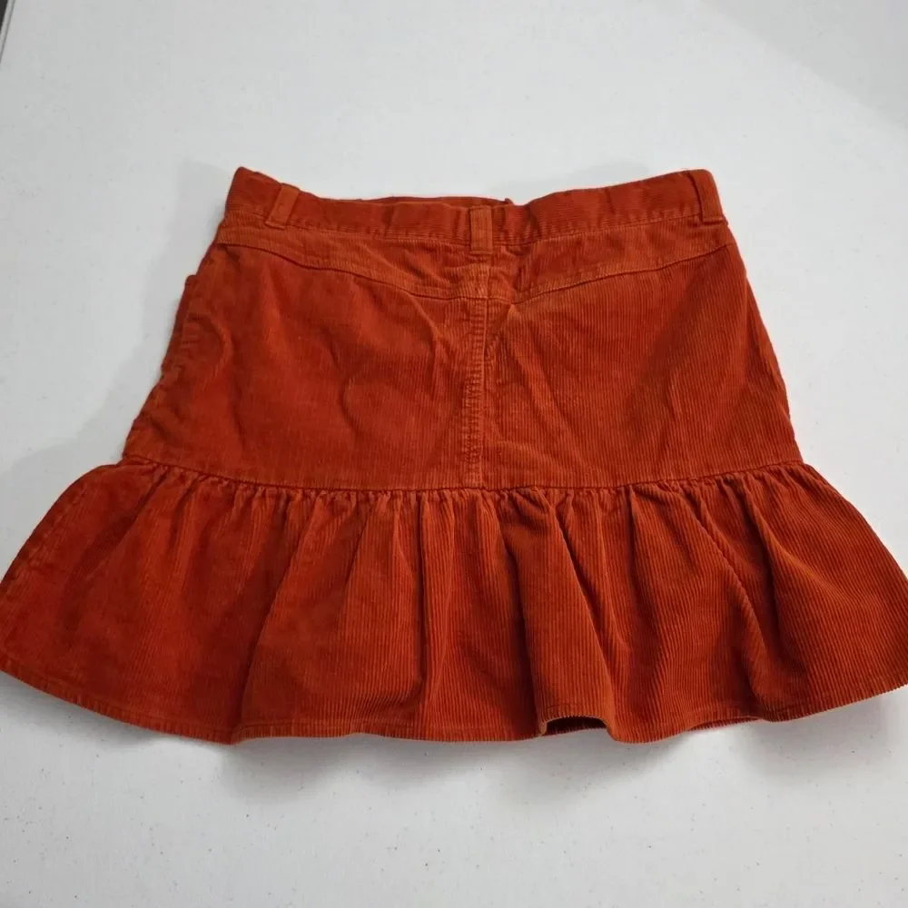 Gymboree Girls Vintage Corduroy Cute Cat Orange Rust Skort Size 12